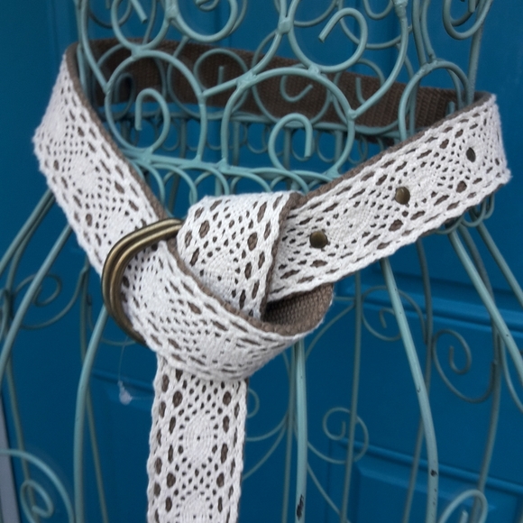 Boho Lace Belt or Purse Strap Embroidered Cloth - Picture 4 of 16